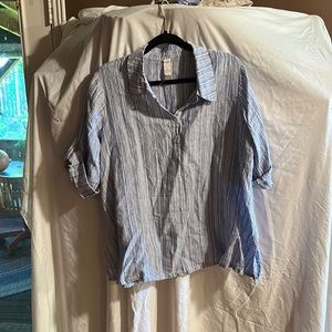 Blue and white striped Chalet shirt